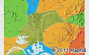 Satellite Map of Xinzhou, political outside