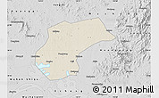 Shaded Relief Map of Xinzhou, desaturated