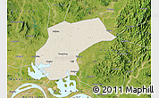 Shaded Relief Map of Xinzhou, satellite outside