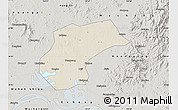 Shaded Relief Map of Xinzhou, semi-desaturated