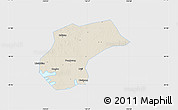Shaded Relief Map of Xinzhou, single color outside