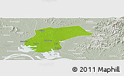 Physical Panoramic Map of Xinzhou, lighten, semi-desaturated