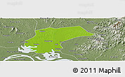 Physical Panoramic Map of Xinzhou, semi-desaturated