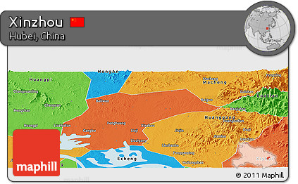 Political Panoramic Map of Xinzhou