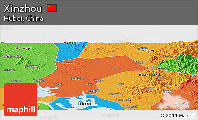 Political Panoramic Map of Xinzhou