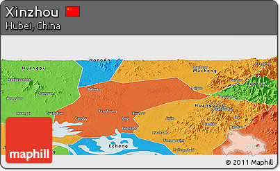 Political Panoramic Map of Xinzhou
