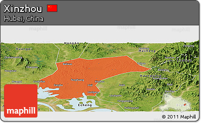 Political Panoramic Map of Xinzhou, satellite outside