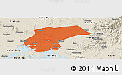 Political Panoramic Map of Xinzhou, shaded relief outside