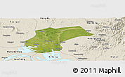Satellite Panoramic Map of Xinzhou, shaded relief outside