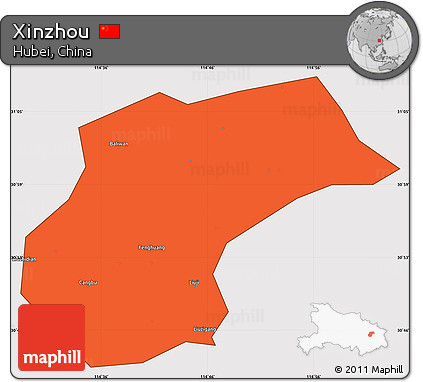 Political Simple Map of Xinzhou, cropped outside