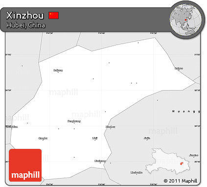 Silver Style Simple Map of Xinzhou