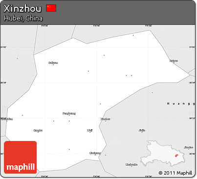 Silver Style Simple Map of Xinzhou