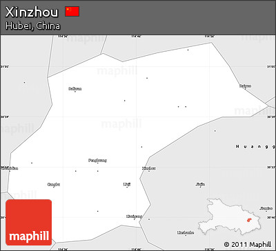 Silver Style Simple Map of Xinzhou