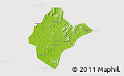 Physical 3D Map of Xishui, cropped outside