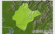 Physical 3D Map of Xishui, darken
