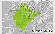 Physical 3D Map of Xishui, lighten, desaturated