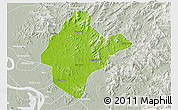 Physical 3D Map of Xishui, lighten, semi-desaturated