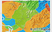 Physical 3D Map of Xishui, political outside