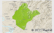 Physical 3D Map of Xishui, shaded relief outside