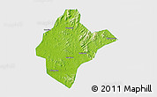 Physical 3D Map of Xishui, single color outside