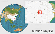 Satellite Location Map of Xishui, highlighted country