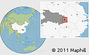 Savanna Style Location Map of Xishui, highlighted country, highlighted parent region