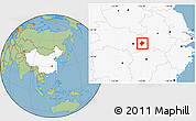 Savanna Style Location Map of Xishui, highlighted country