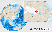 Shaded Relief Location Map of Xishui, highlighted parent region