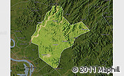 Satellite Map of Xishui, darken