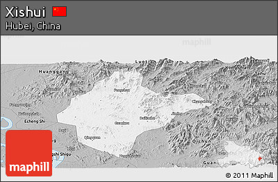 Gray Panoramic Map of Xishui