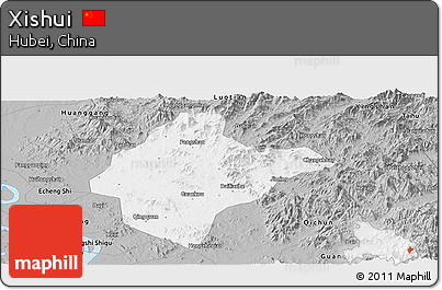 Gray Panoramic Map of Xishui