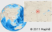 Shaded Relief Location Map of Xuan En