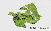 Satellite 3D Map of Yangxin, single color outside