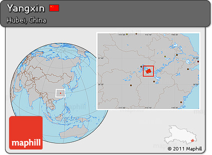 Gray Location Map of Yangxin