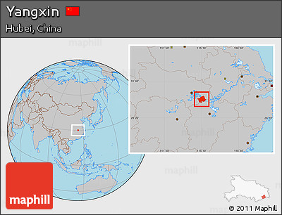 Gray Location Map of Yangxin