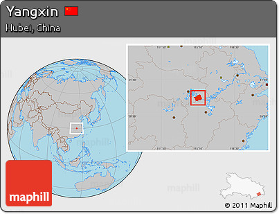 Gray Location Map of Yangxin