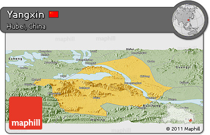 Savanna Style Panoramic Map of Yangxin