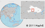 Gray Location Map of Yichang Shi, highlighted parent region