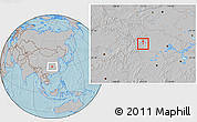 Gray Location Map of Yichang Shi, hill shading