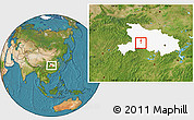 Satellite Location Map of Yichang Shi, highlighted parent region