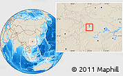 Shaded Relief Location Map of Yichang Shi