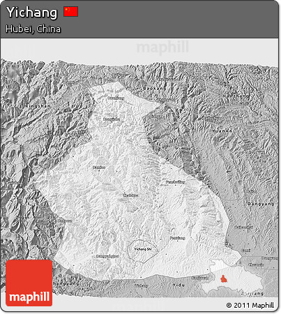 Gray 3D Map of Yichang