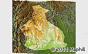 Physical 3D Map of Yichang, darken