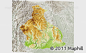 Physical 3D Map of Yichang, lighten, semi-desaturated