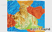 Physical 3D Map of Yichang, political outside