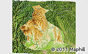 Physical 3D Map of Yichang, satellite outside