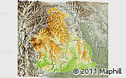 Physical 3D Map of Yichang, semi-desaturated