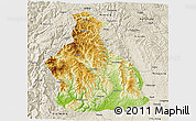 Physical 3D Map of Yichang, shaded relief outside