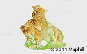 Physical 3D Map of Yichang, single color outside