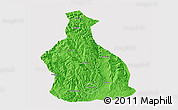 Political 3D Map of Yichang, cropped outside